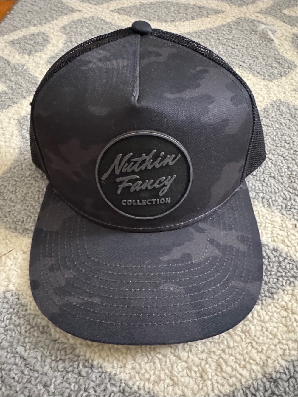Men's Black Camo Trucker Cap